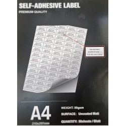 40x20cm 50Sheet Matt-Self adhesive A4/80g (65 labels/Sheet)