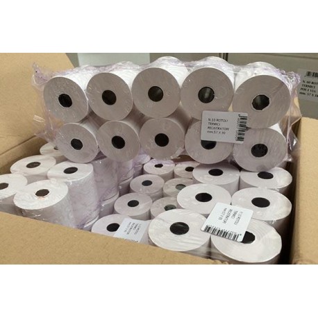 10x Rotolo per CASSA Omologato carta termica mm 57 x 30 mtl