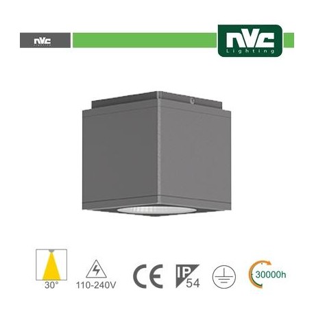 Downlight Cubo LED IP54 da soffitto - 12W 960lm 3000k