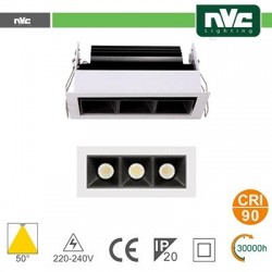 Incasso Multi lampada - 3X3W 530LM 3000K 50° 90CRI