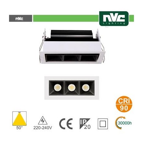 Incasso Multi lampada - 3X3W 530LM 3000K 50° 90CRI