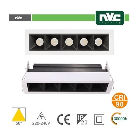 Incasso Multi lampada - 5X3W 970LM 3000K 50° 90CRI