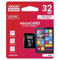 microSD 32GB CARD class 10 UHS I + adapter - retail blister