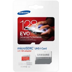 Micro SD + adapter EVO Plus 128 GB SDHC UHS 80MB/s - blister
