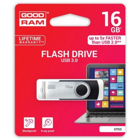 Pendrive GoodRAM 16GB UTS3 BLACK USB 3.0 - retail blister
