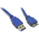 Cavo USB 3.0 1m A-Male to Micro B-Male (Blue)