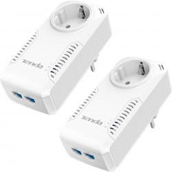 Powerline 2 LAN port Gigabit plug pass-through - 2 units
