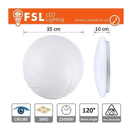 Plafoniera Motivo 26W - 6500K 1750LM 120º 350X100mm CRI80