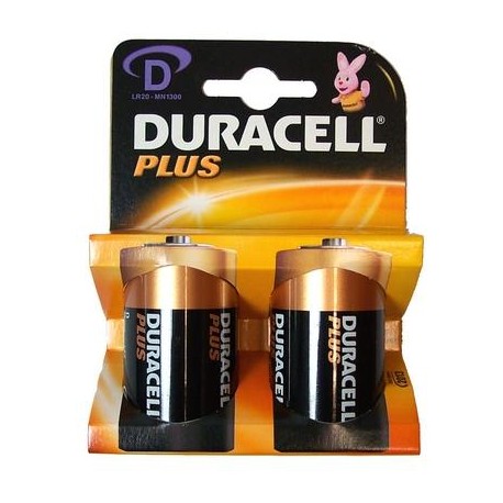 2 pile Duracell PLUS MN1300 torcia 2x 1,5v LR20 - blister