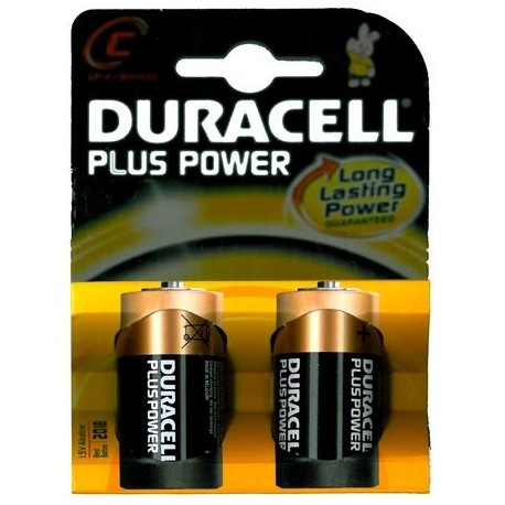2 pile Duracell PLUS MN1400 1/2torcia 2x 1,5v LR14 - blister