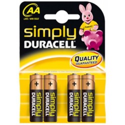 4 pile MN1500 stilo 1,5v SIMPLY Duracell - blister