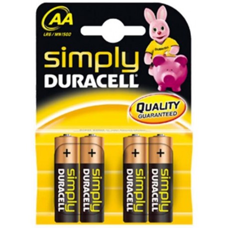 4 pile MN1500 stilo 1,5v SIMPLY Duracell - blister