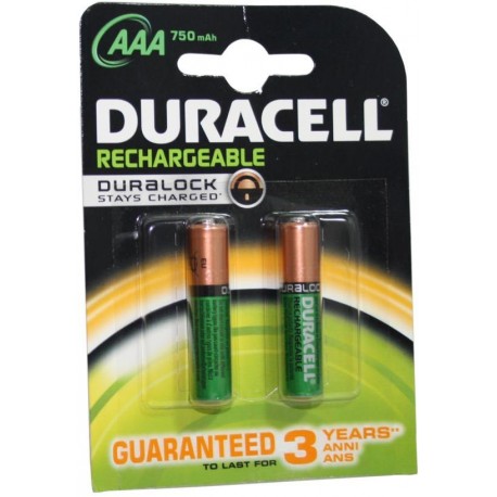 Ministilo AAA ricaricabili 2x 750mAh 1,2v HR03 Duracell