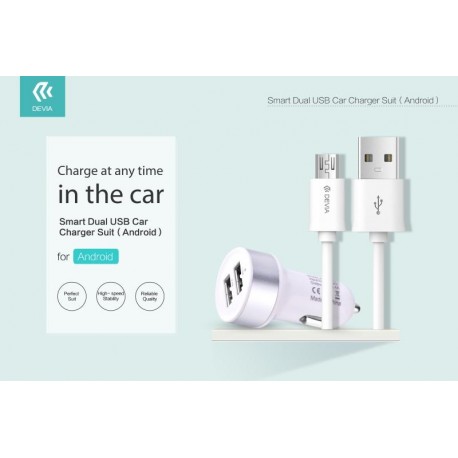 Suit Carica da Auto e Dati M-USB Smartphone Android Bianco