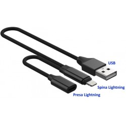 Adattatore Audio e carica Usb con Presa e Spina Lightning