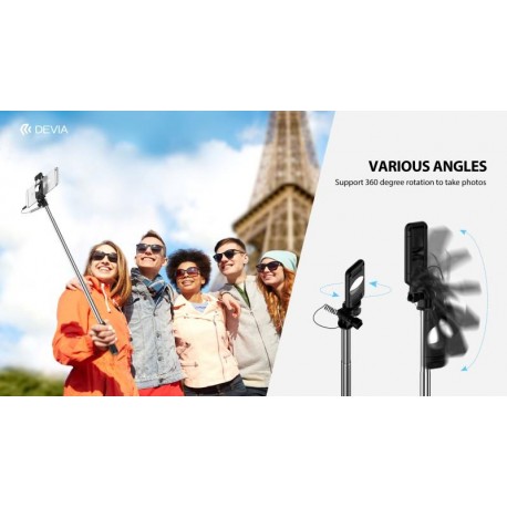Selfie Stick 360 con filo per iOS fino al 6S & Android Nero