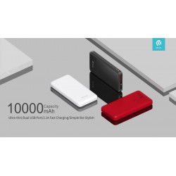 Power Bank 10.000 mAh Doppia Uscita Usb 2.1 A. Bianco