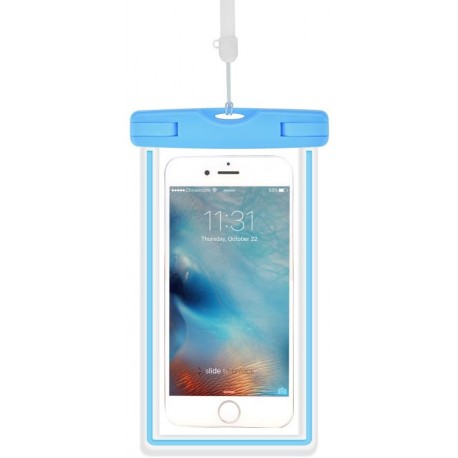 Custodia Smartphone 5.5 Fluo Waterproof fino 30 Metri Blu