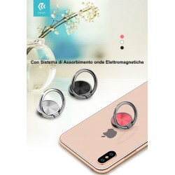 Anello supporto smartphone con Sistema anti onde Nero