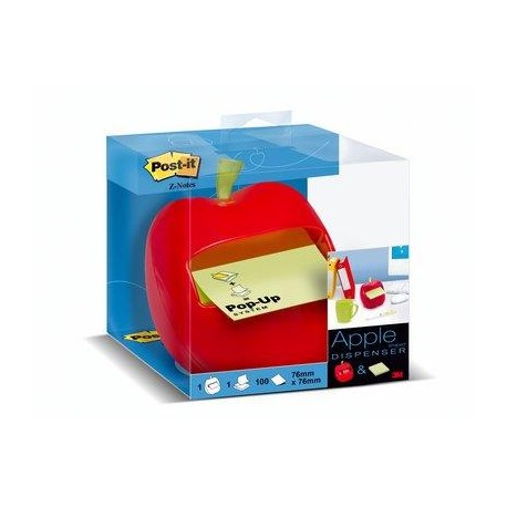 Dispenser Post-it® Z-Notes MELA + 1 blocchetto 76 mm x 76 mm