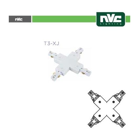 Connettore Forma  X  Binario T3 - Colore Bianco