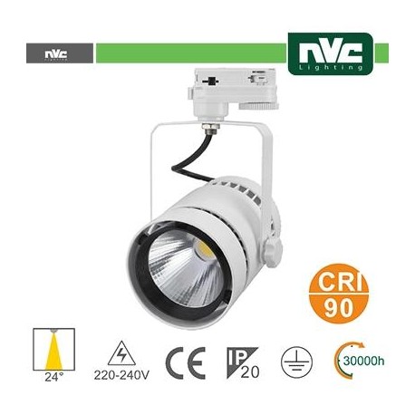 Proiettore a Binario - 35W 4000K 2100LM 24° CRI +90 BIANCO