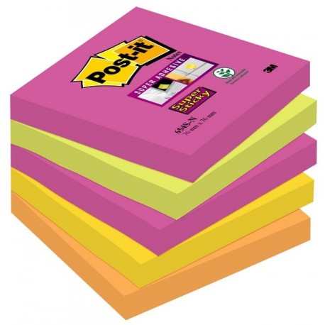 Foglietti Post-it® Super Sticky Cape Town 76x76 mm - 5 pz.