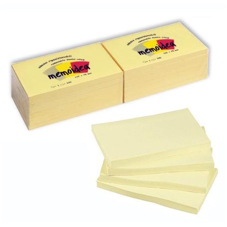Foglietti MEMOIDEA 127x75 mm giallo pastello - 12 blocchetti