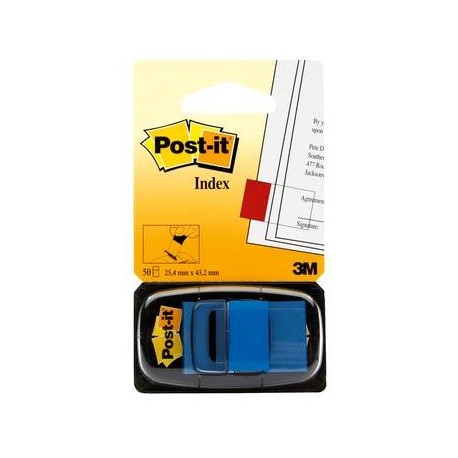 Post-it® Index Medium Blu - dispenser da 50 segnapagina