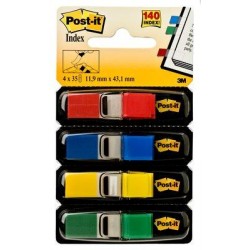 Post-it® Index Mini - Dispenser 4 colori classici assorti