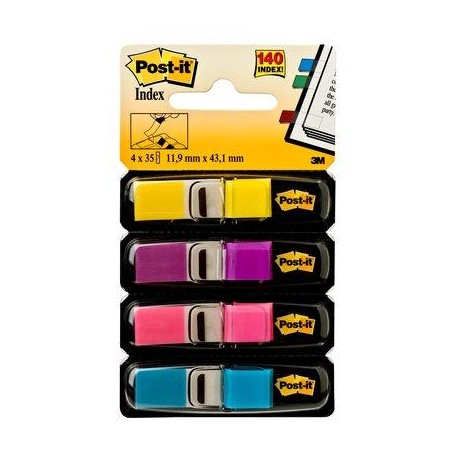 Post-it® Index Mini - Dispenser 4 colori vivaci assorti
