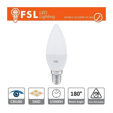 C37 - 5,5W 3000K 460LM 200º 37X96mm CRI80 E14 15.000H