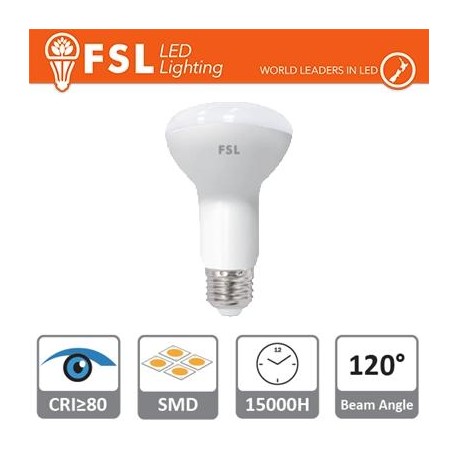 R63 - 8W 3000K 600LM 120º 63X102mm CRI80 E27 25.000H