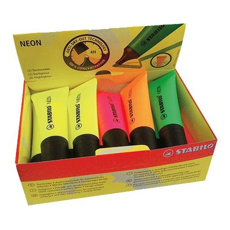 STABILO NEON Scatola 10pz. in 4 colori assortiti 