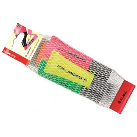 STABILO NEON in busta a retina colori assortiti 4pz