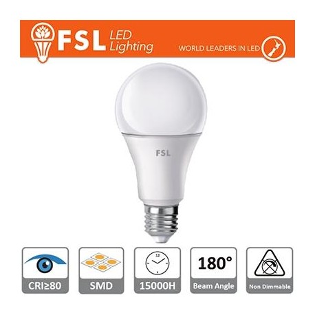 A60 - 15W 3000K 1150LM 200º 70x120mm CRI80 E27