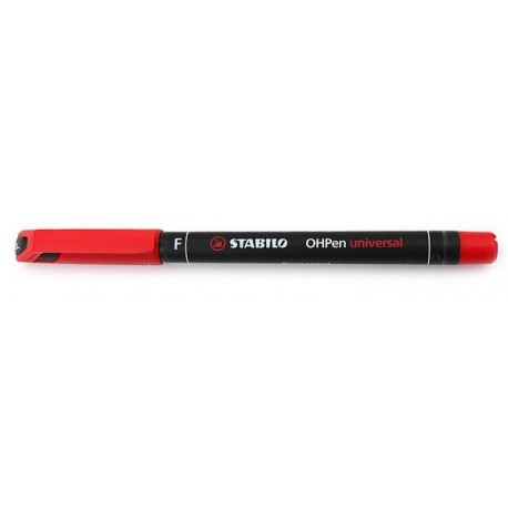 STABILO OHPen universal perma - 0,7mm punta FINE ROSSO 10pz