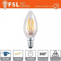 C35 - 2W 2700K 180LM 300º 35x98mm CRI80 E14 15.000H