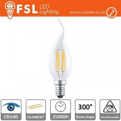 BT35 - 4W 2700K 400LM 300º 35x115mm CRI80 E14 15.000H