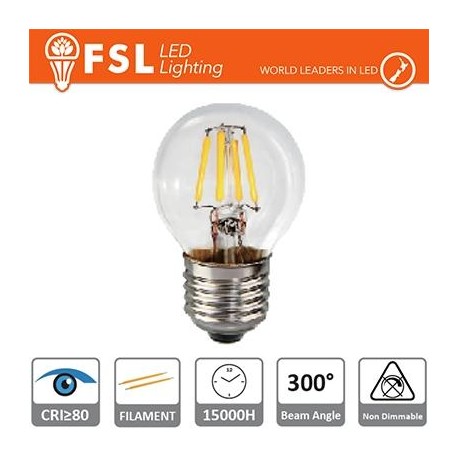 G45 - 4W 2700K 400LM 300º 45x75mm CRI80 E27 15.000H