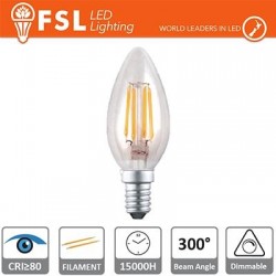 C35 DIM - 4W 2700K 400LM 300º 35x98mm CRI80 E14 15.000H
