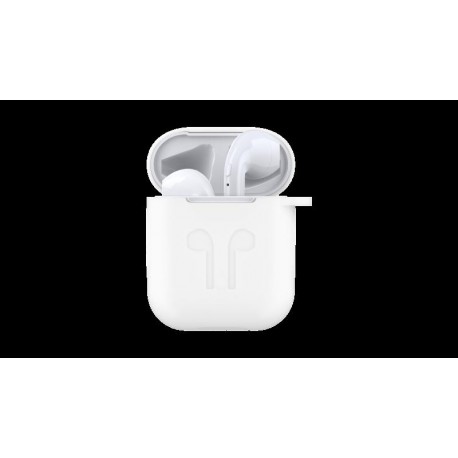 Custodia protettiva Bianca silicone per AirPods con gancio