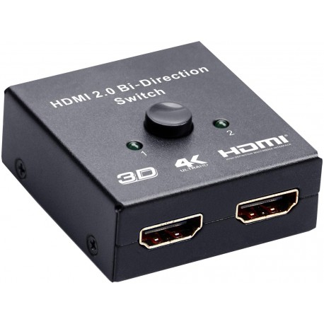 Switch 2x1 HDMI 2.0 4k@60hz, Bidirezionale (Da 2x1 a  1x2)