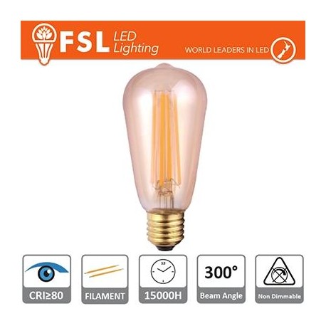 ST56 - 6W 2200K 650LM 300º 35x115mm CRI80 E27 15.000H