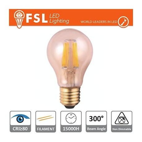 A60 - 6W 2200K 650LM 300º 60x102mm CRI80 E27 15.000H