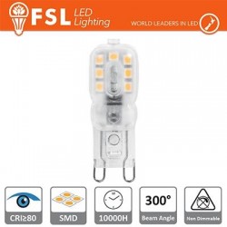G9 - 2.2W 4000K 235LM 300º 48x16x12mm CRI80 AC-230V