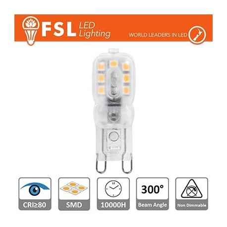 G9 - 2.2W 4000K 235LM 300º 48x16x12mm CRI80 AC-230V