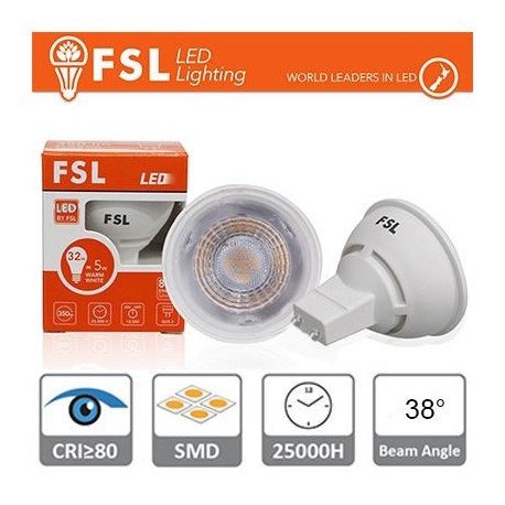 GU10 Lampadina LED - 6W 3000K 500LM 38° CRI80