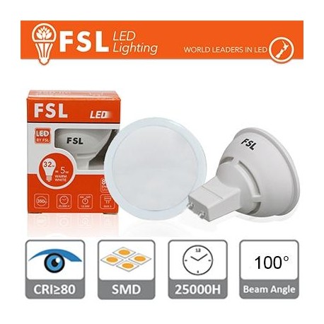 GU10 Lampadina LED - 6W 3000K 520LM 100° CRI80 Antiriflesso