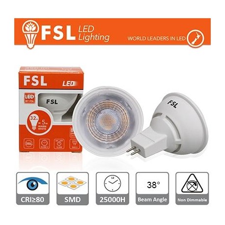 MR16 Lampadina LED - 6W 4000K 510LM 38º CRI80  AC 12V